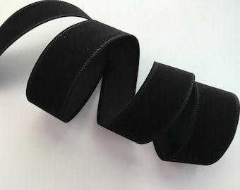 Black Velvet Ribbon, 1 1/2" Wide, Wired Edge Ribbon for Wreaths, Bows, Gift Baskets, Home Decor, Christmas Ribbon, 5 YARDS