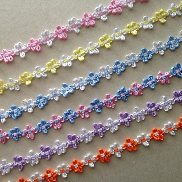 Rococo Ribbon Trim, 3 YARDS, Flower Braid Trim, Daisy Flower Trim, Apparel, Doll Clothes Trim, Bridal Accents, Favors, Scrapbooking,Costumes