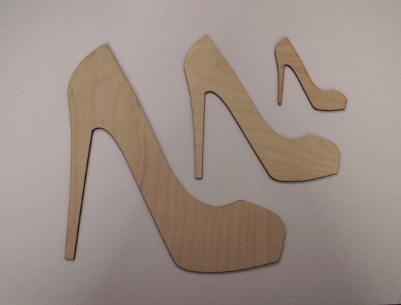 High Heel Shoe Wood Shapes Assorted Sizes Laser Cut Ready Etsy