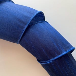 Royal Blue Textured Ribbon, 2 1/2&quot; Wide, Faux Dupioni Wired Ribbon for Wreaths, Bows, Home Decor, Wedding Decorations, Christmas, 3 YARDS