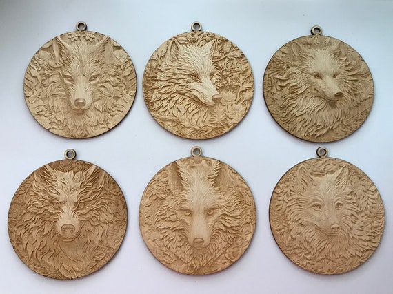 3D Ornament Wolf 7 Pieces Laser Cut Out Unfinished ORN122 3D Ornament Wolf 7 Pieces Laser Cut Out Unfinished ORN122