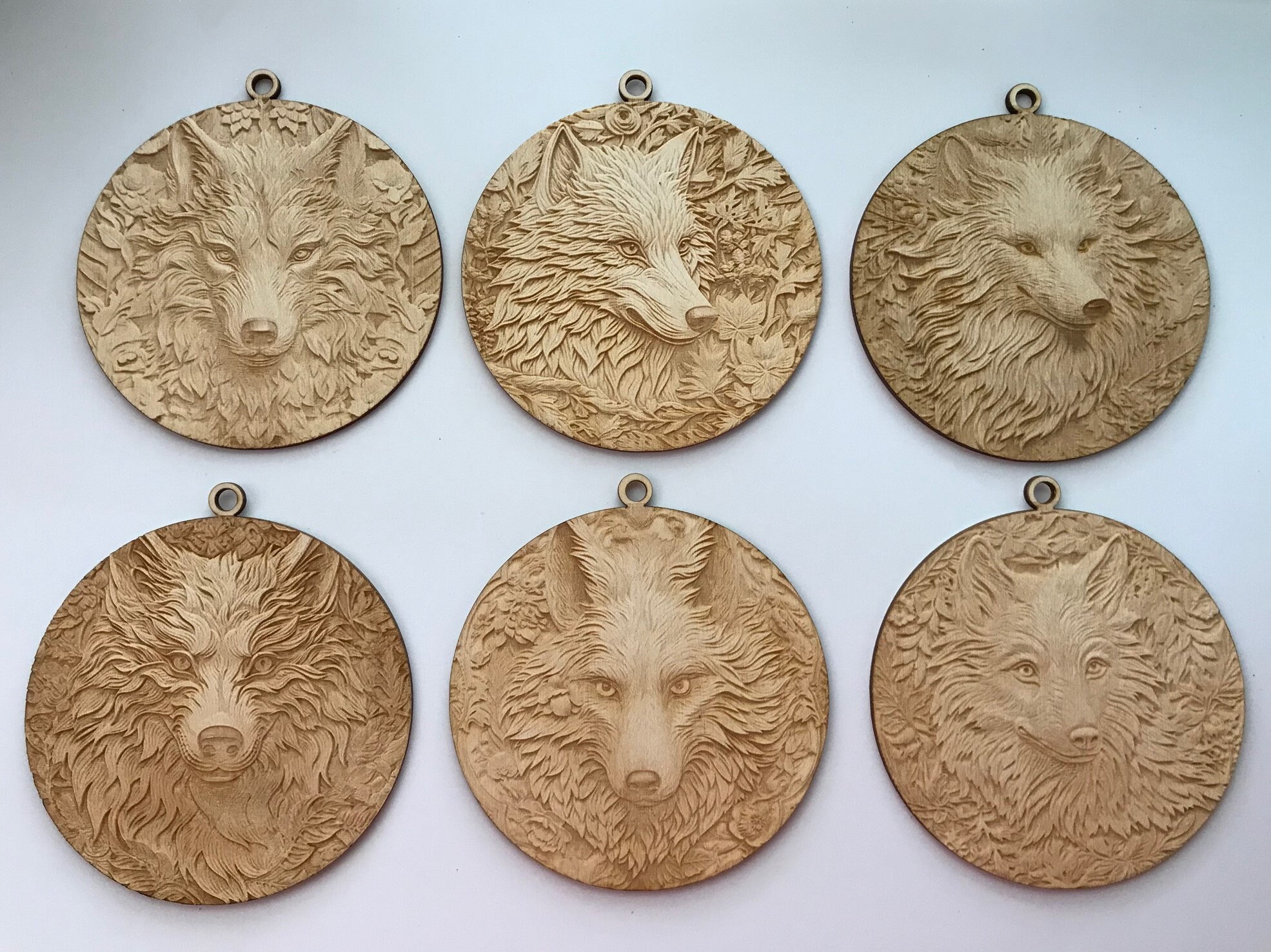 3D Ornament Wolf 7 Pieces Laser Cut Out Unfinished ORN122 3D Ornament Wolf 7 Pieces Laser Cut Out Unfinished ORN122