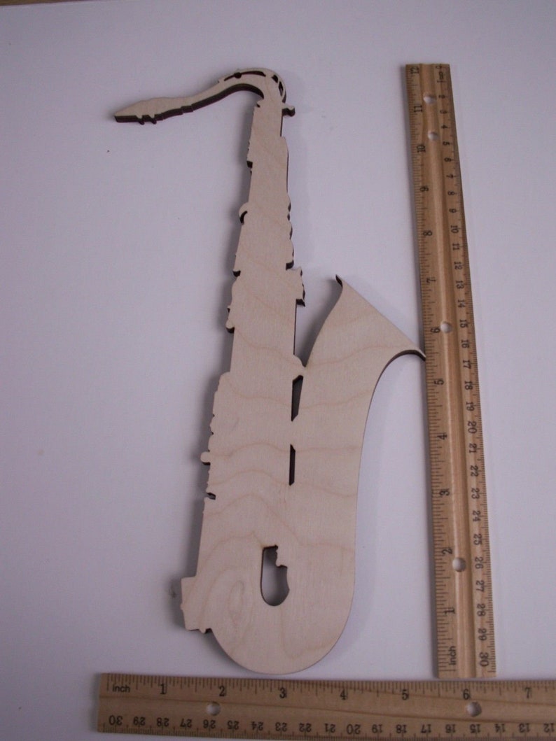 Wooden Saxophone Laser Cut Wood Shapes Jazz Decor Music Etsy