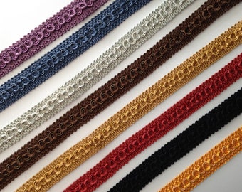 Woven Circle Braid Trim, 3/4" Wide, Home Decor, Upholstery Trim, Decorative Pillows, Costumes, Passementerie Trim, Decorative Trim, 2 YARDS