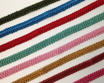 Woven Braid Gimp Trim, 1/2" Wide, Home Decor, Upholstery Trim, Decorative Pillows, Passementerie Trim, Accessories Trim, 3 YARDS