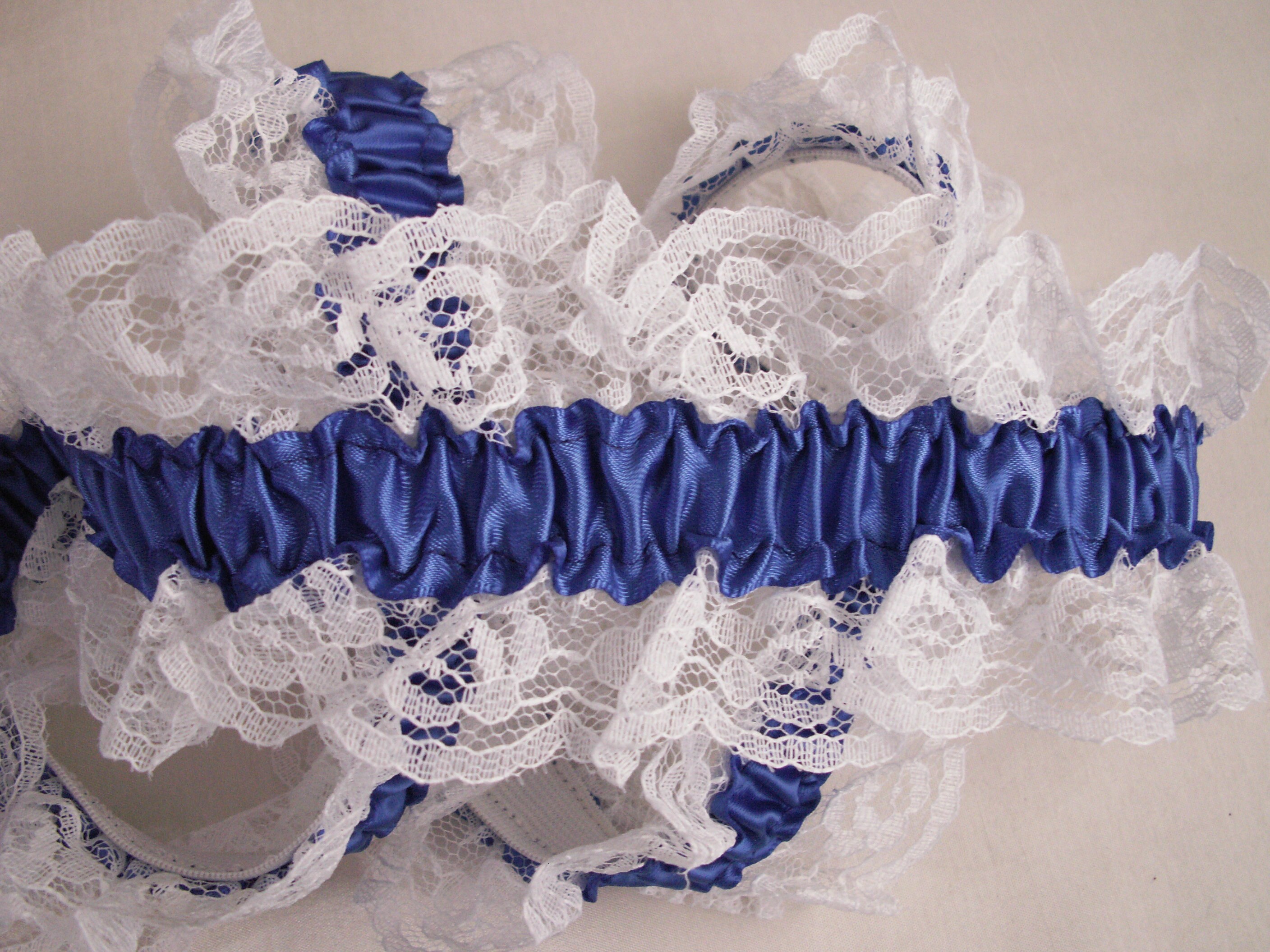 White Elastic Ruffled Lace with White Ribbon Lace for Garters Burlesque Bridal Accessories Lingerie Prom Costumes Apparel
