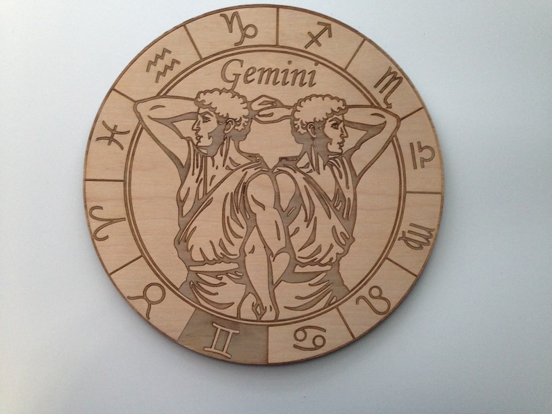 Wooden Zodiac Signs Laser Cut and Engraved Wood Astrology Etsy