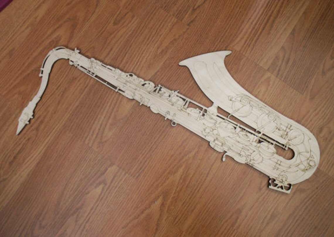 Wooden Saxophone Laser Cut and Engraved Wood Decorative Etsy
