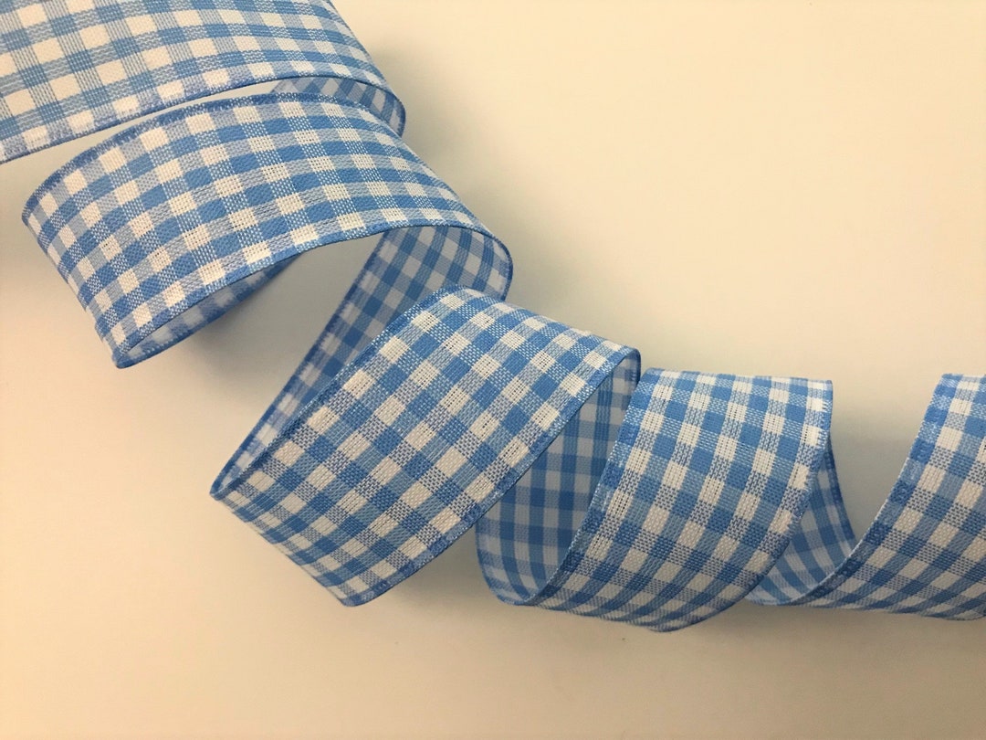 Pink & Blue Gingham Wired Ribbon - 2 1/2 Inch x 10 Yards, Easter, Baby  Shower