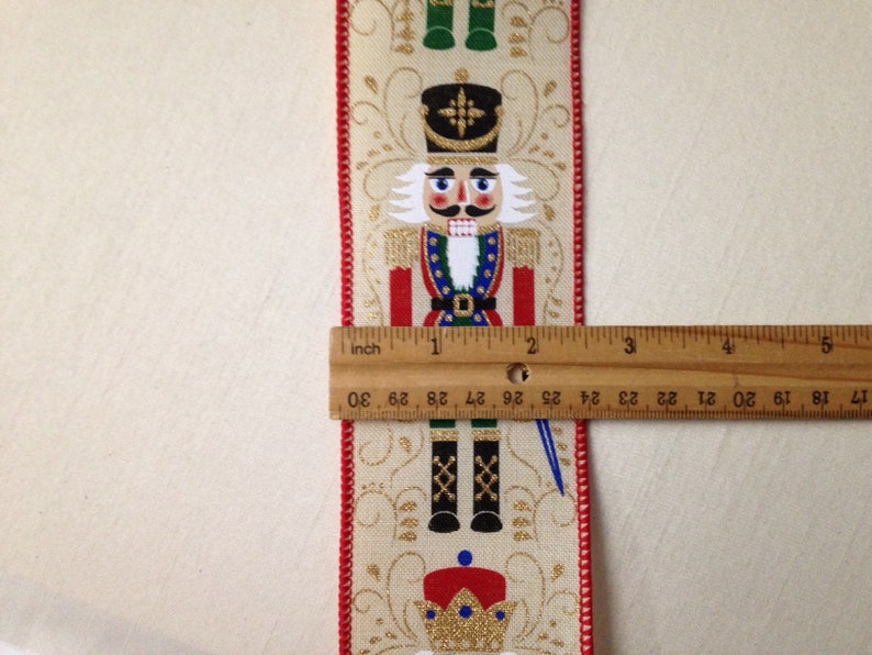 Christmas Ribbon Multicolor Nutcracker Wired Ribbon 2 Etsy