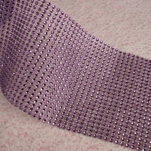 Purple Rhinestone Mesh, Decorative Bling, Costumes, Wedding Decor, Cheer Bows, Diamond Mesh Embellishment, Candy Bar Bling, Christmas Crafts