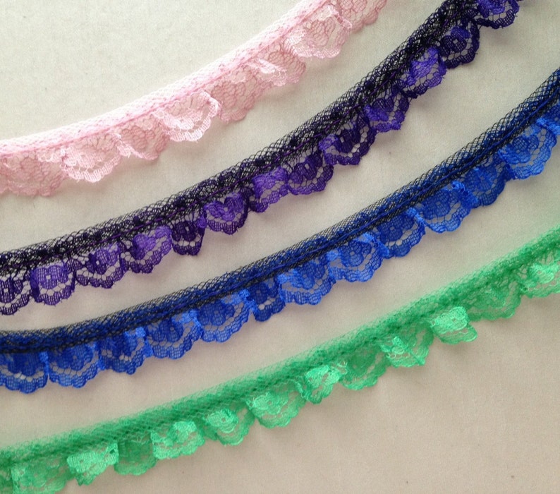 Ruffled Lace Trim 3/4 in Wide 5 YARDS Assorted Colors Lace Etsy