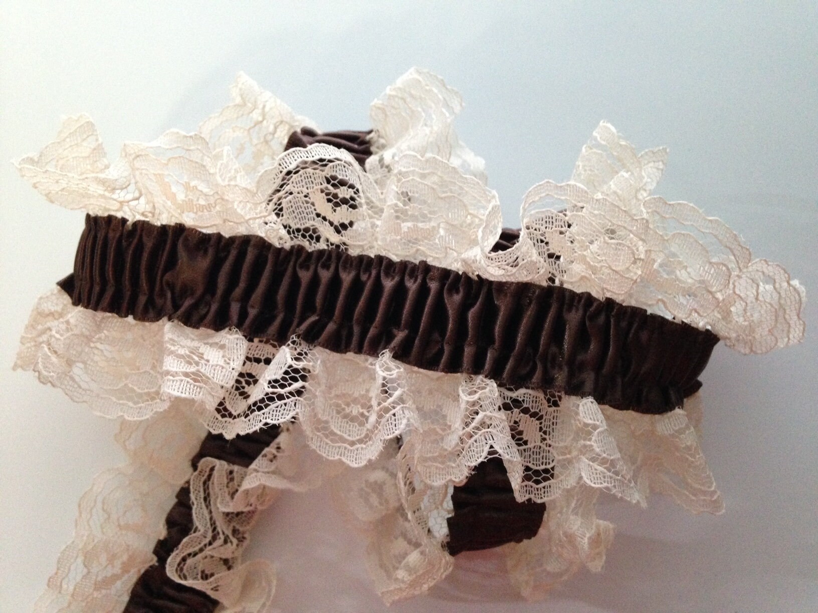 White Elastic Ruffled Lace with White Ribbon Lace for Garters Burlesque Bridal Accessories Lingerie Prom Costumes Apparel