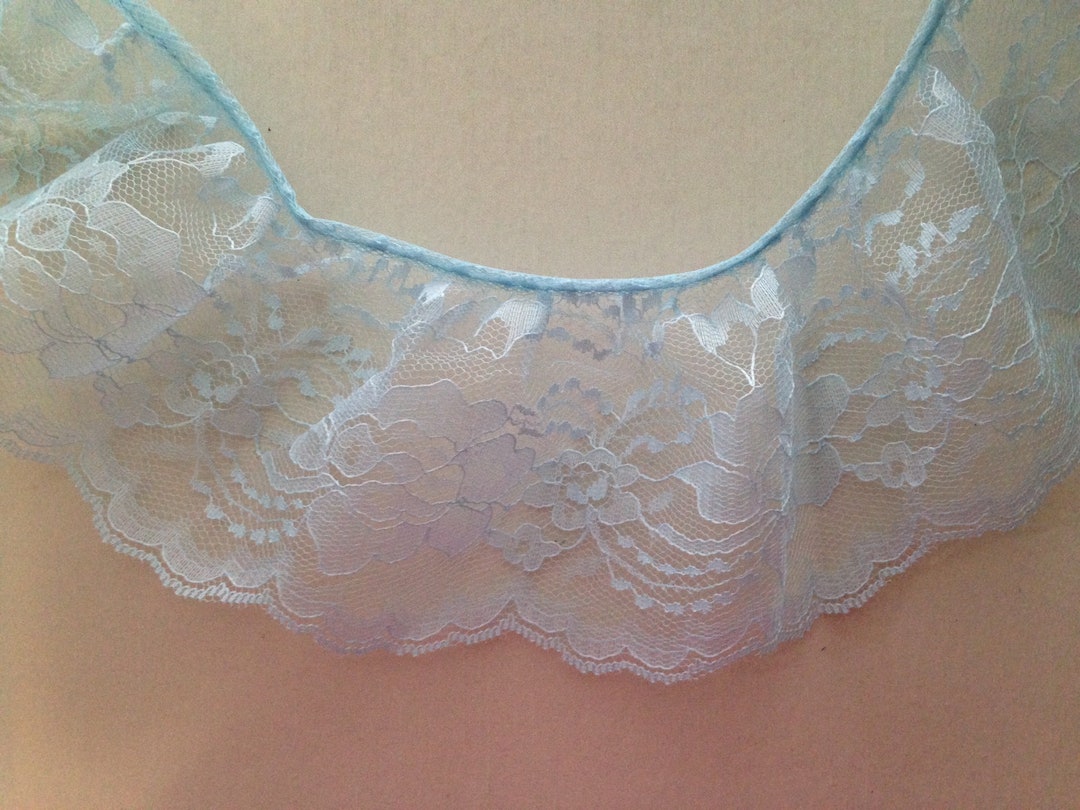 Scallop Ruffle Edge Blue Scalloped Edge Ruffled Lace Trim, 4
