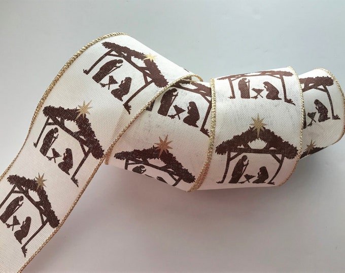 Christmas Ribbon, Nativity Scene, 2 1/2