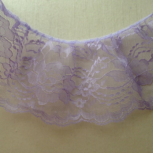 Purple Ruffled Lace Trim 4 Wide Apparel Costumes - Etsy