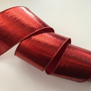 Bright Red Ribbon, 2 1/2&quot; Wide, Wired Edge Ribbon for Wreaths, Bows, Gift Baskets, Swags, Garlands, Home Decor, Christmas Ribbon, 5 YARDS