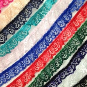 3.14 Inches Double Layer Ruffle Lace Trim Satin & Lace Trim Ribbon by the  Yard A1 -  Canada