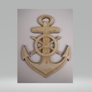 Wooden Anchor, Laser Cut and Engraved Wood, Decorative Woodcraft, Nautical Decor, Home Decor, Nautical Wall Art, Wreaths, Door Hanger