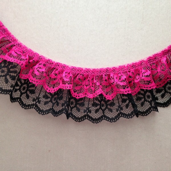 Hot Pink Lace Fabric Etsy