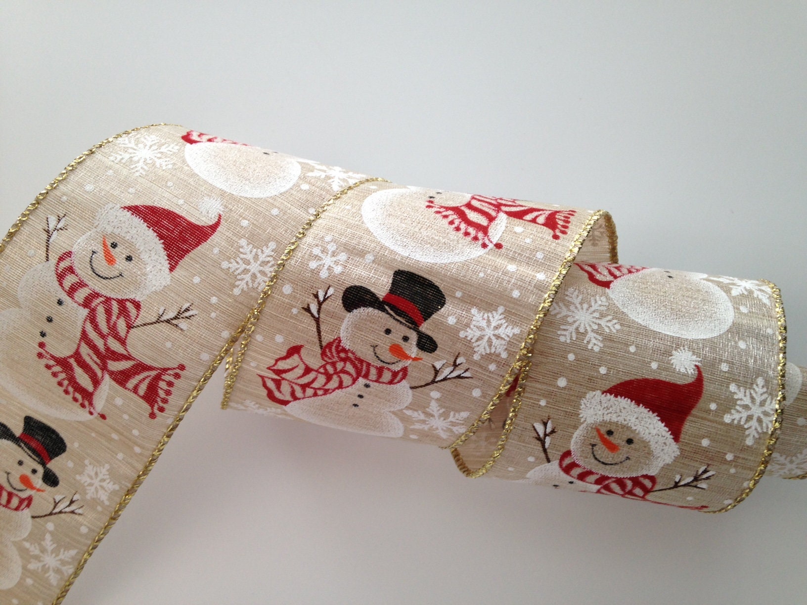 Christmas Ribbon, Snowman With Scarf, 2 1/2