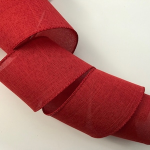 Red Ribbon, 2 1/2&quot; Wide, Wired Edge Ribbon for Wreaths, Bows, Gift Baskets, Home Decor, Valentines Day, Christmas Ribbon, 5 YARDS