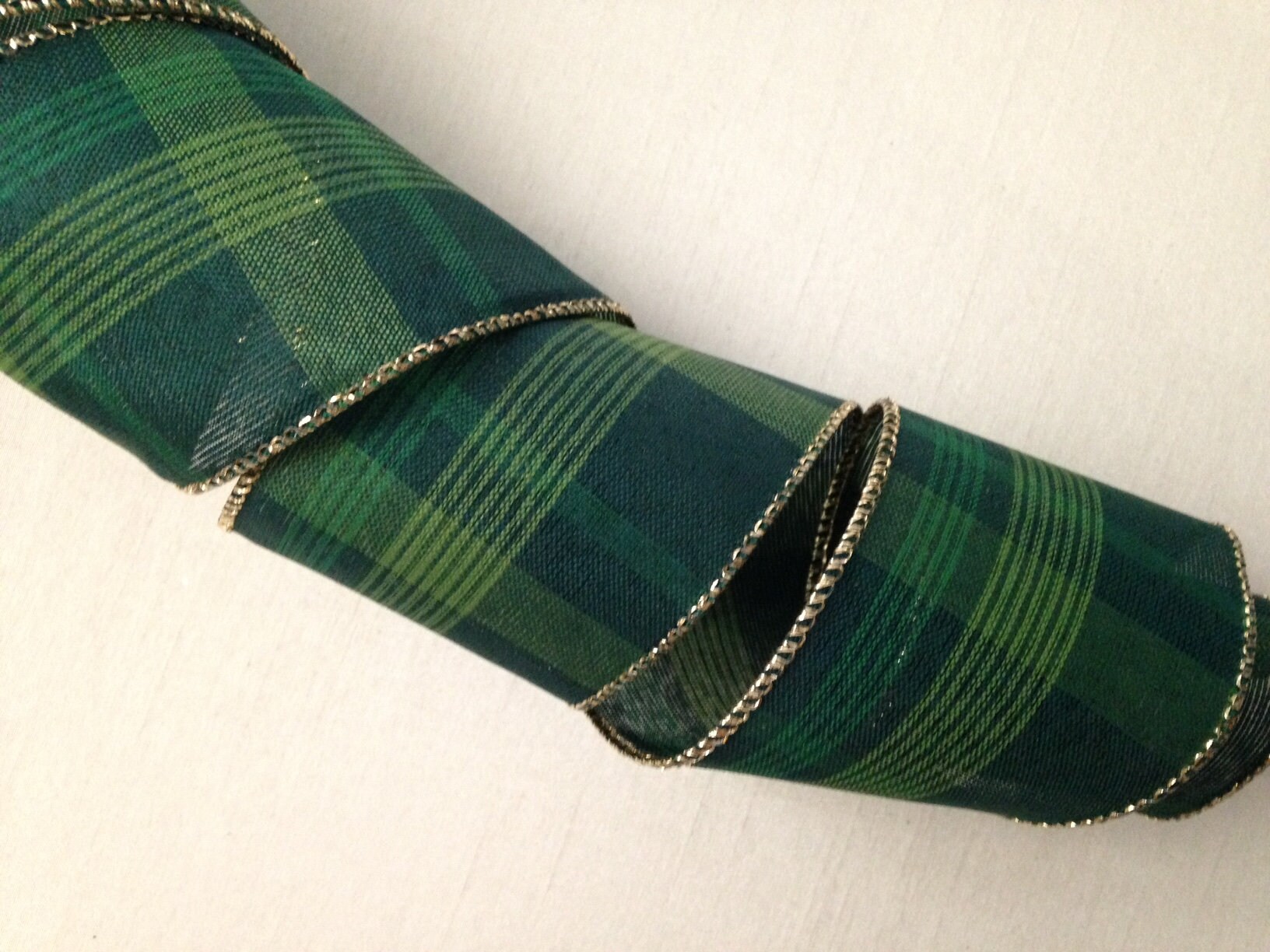 Green Plaid Wired Ribbon 2 1/2 Wide 5 YARDS Ribbon Etsy