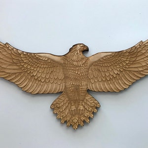 Wooden Eagle, Laser Cut and Engraved Wood, Decorative Wildlife Woodcraft, Home Decor