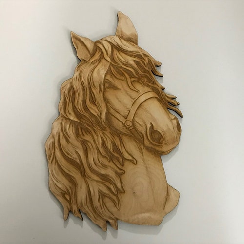 Wooden Horses Laser Cut and Engraved Wood Shapes Home Decor Etsy