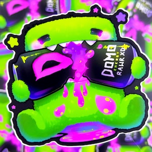 Monster x Monster - Wasserfester Matter Vinyl Aufkleber Niedliche Illustration, Kawaii Kunst, Vinyl, Niedlich, Regenbogen