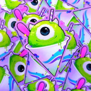 Mike Snowcone - Sticker vinyle mat imperméable Illustration mignonne, art kawaii, vinyle, mignon, arc-en-ciel