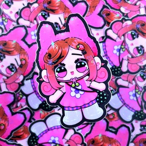 Nana K - Sticker vinyle mat imperméable Illustration mignonne, art kawaii, vinyle, mignon, arc-en-ciel