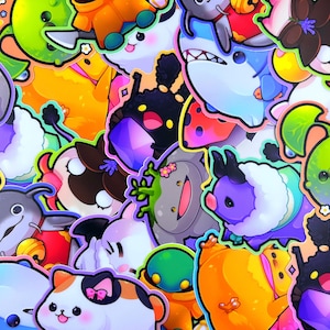 Magical Minions - Sticker vinyle mat imperméable Illustration mignonne, art kawaii, vinyle, mignon, arc-en-ciel