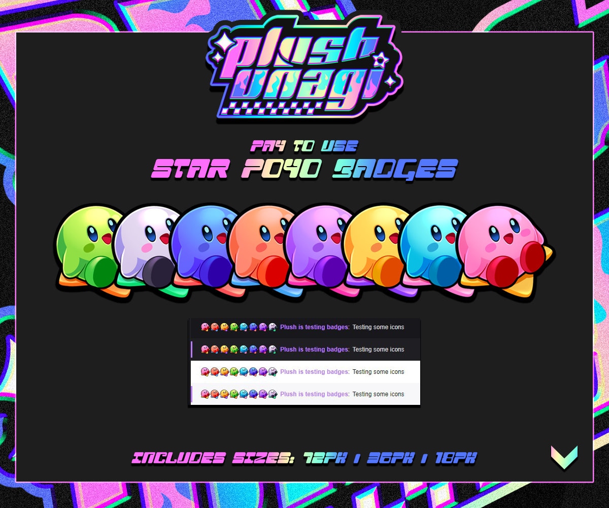 Star Poyo Badges - Twitch Sub/Bit Badges, P2U
