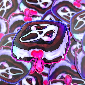 Ice Scream Sandwich - Autocollant en vinyle mat imperméable Illustration mignonne, Art kawaii, Vinyle, Mignon, Arc-en-ciel