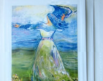 Woman Dancing Greeting Card, Inspirational Greeting Card, Prophetic Greeting Card, Blank Greeting Card &quot;The River Is Here&quot;