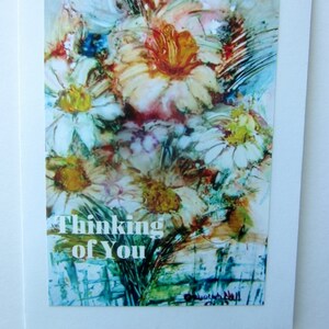 Daisy Greeting Card, Floral Quote Greeting Card, Floral Thinking of You Card, &quot;Thinking Of You Flowers&quot;