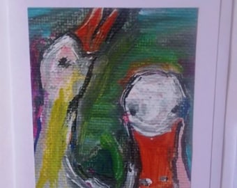 Quirky Duck Card, Two Ducks Wanting Food Card, Whimsical Duck Card, Get Your Ducks In A Row Greeting Card Collection "I Was Here First"