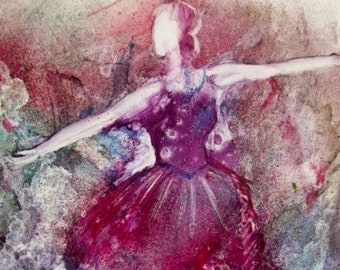 Contemporary, Original Painting of Ballerina, Reduced Price, Modern Wall Art, Free Shipping,  "Balance" by Deborah Nell