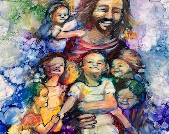 Original Painting of Jesus with Children