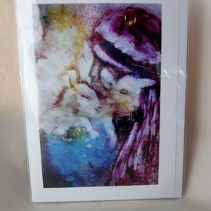 Carte de voeux chrétienne, Jésus le berger, carte de voeux religieuse, carte de voeux beaux-arts « Le bon berger »