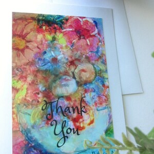 Floral Thank You Greeting Card, Colorful Floral Card, Thank You Card, Quote Greeting Card, Spring Flowers Thank You image 5