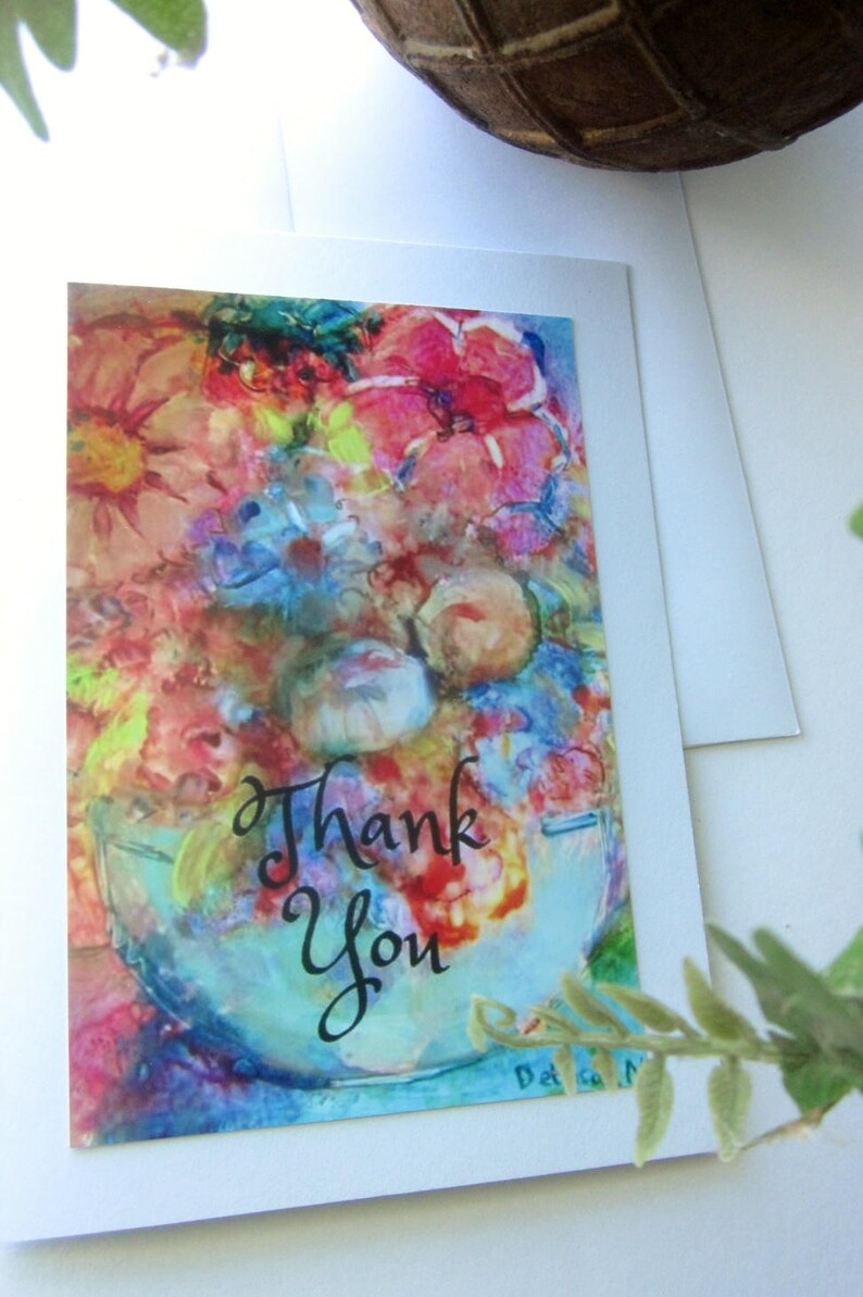 Floral Thank You Greeting Card, Colorful Floral Card, Thank You Card, Quote Greeting Card, Spring Flowers Thank You image 5