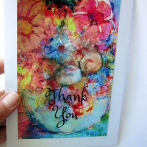 Floral Thank You Greeting Card, Colorful Floral Card, Thank You Card, Quote Greeting Card, Spring Flowers Thank You image 3