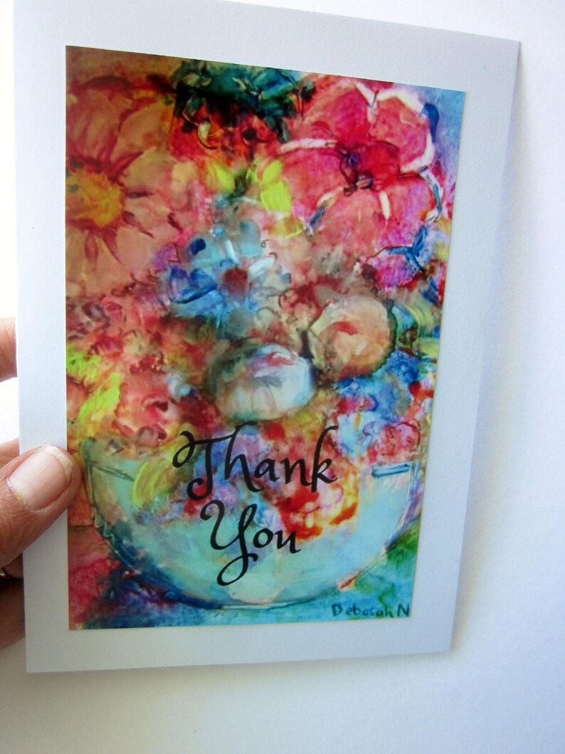 Floral Thank You Greeting Card, Colorful Floral Card, Thank You Card, Quote Greeting Card, Spring Flowers Thank You image 3