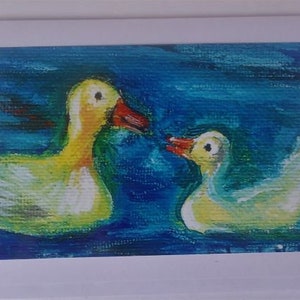 Ente Grußkarte, wunderliche Ente Karte, leere Ente Karte, zwei Enten Schwimmen Karte, erhalten Sie Ihre Enten in einer Reihe Grußsammlung, "Bill Talk"