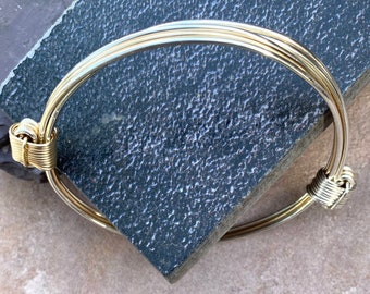 Lightweight silver & gold elephant hair bracelet - 3strands