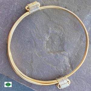SimbaCub light weight gold elephant hair bracelet with silver knots for petite and small ladies image 1