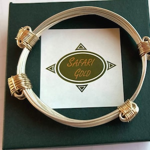 Silver 7 strand with 4 gold knots in elephant hair style King/Queen model