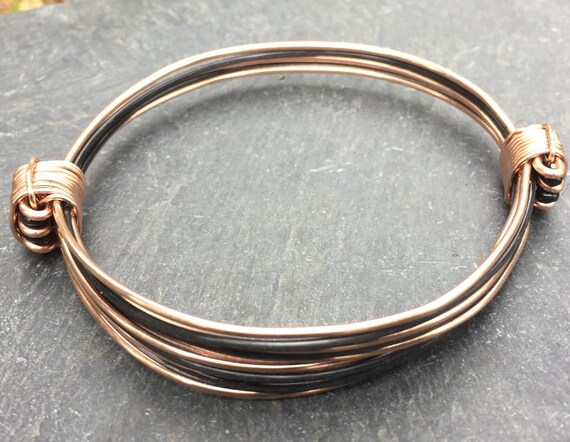 Rose Gold And Black Elephant Hair African Knot Bracelet Etsy